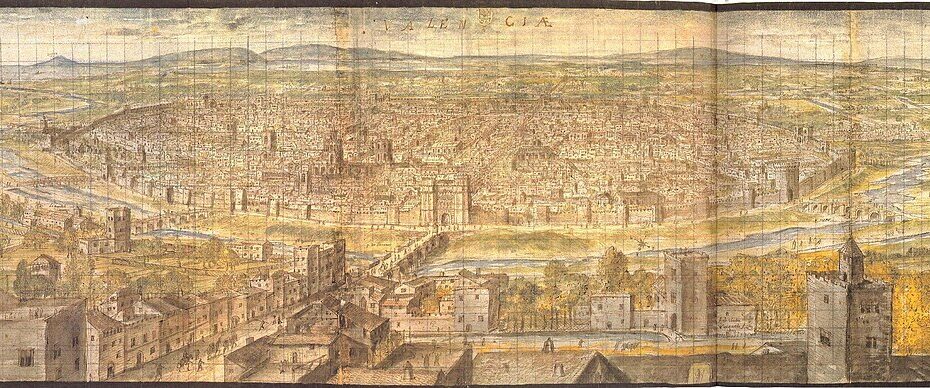 Pintura de València del año 1563, por Anton van den Wyngaerde